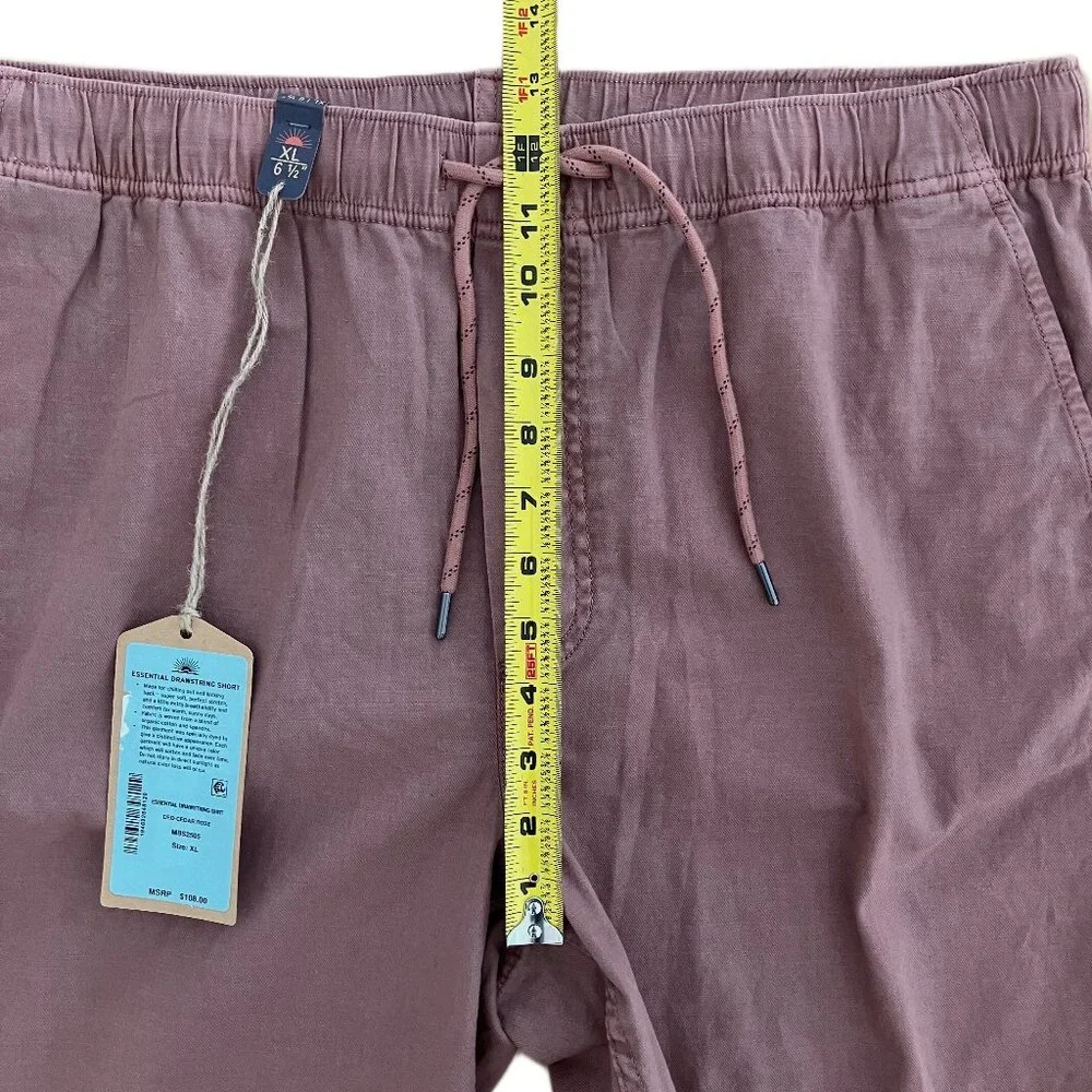 NEW Faherty Men's Essential Drawstring Shorts Cedar Rose XL Organic Cotton $108
